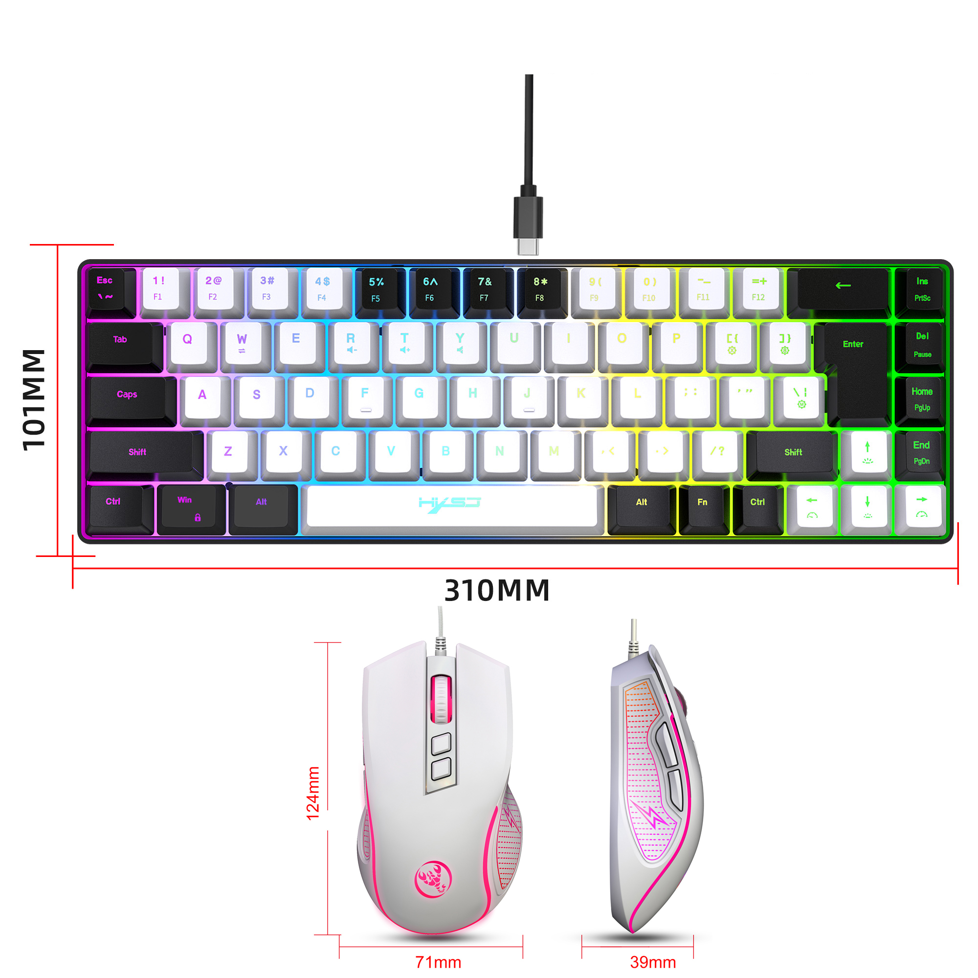 2024 Newest HXSJ mini V200 68  – Gaming Accessories Combo recenzja i cena