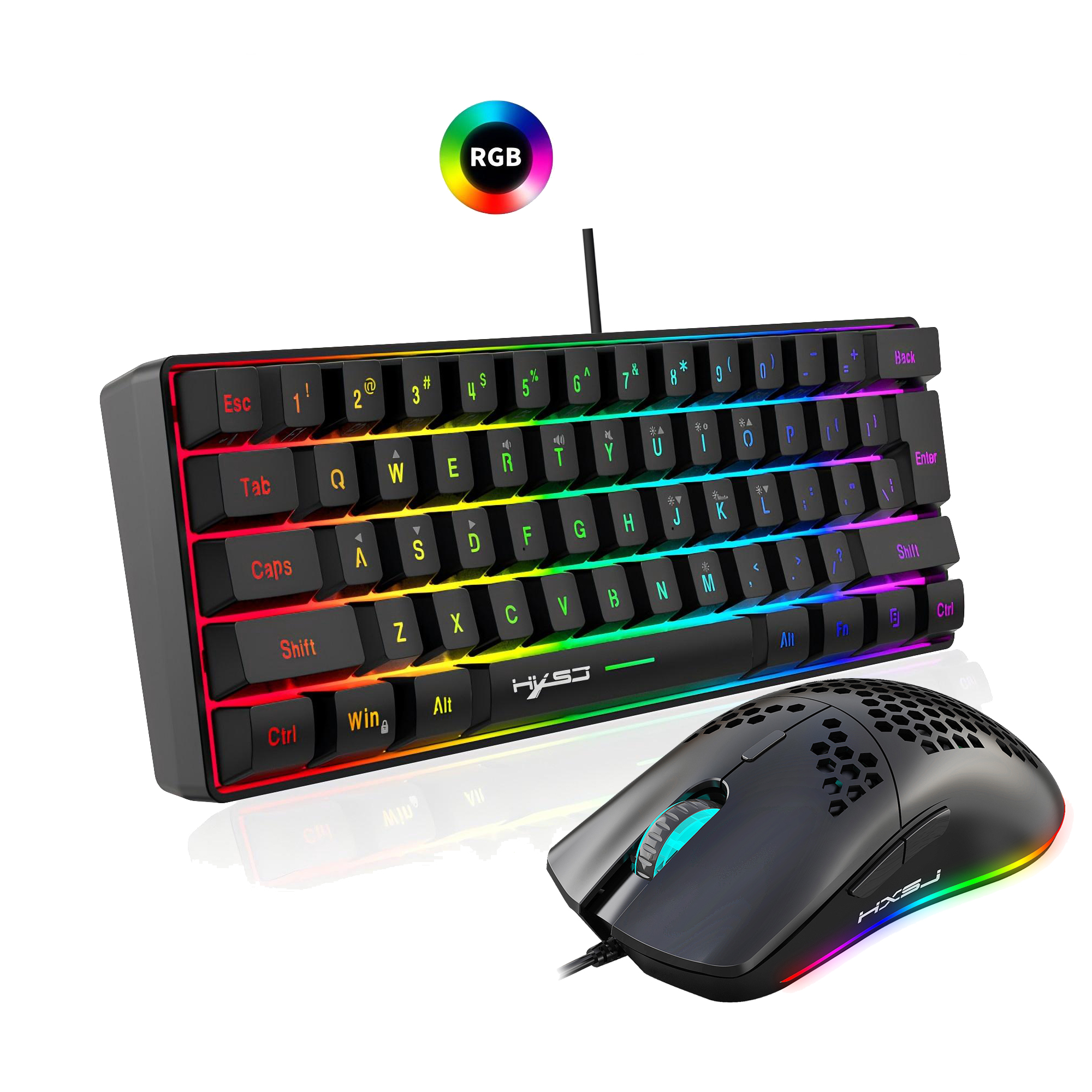 Hot selling HXSJ 61 keys V700  – Gaming Accessories Combo recenzja i cena