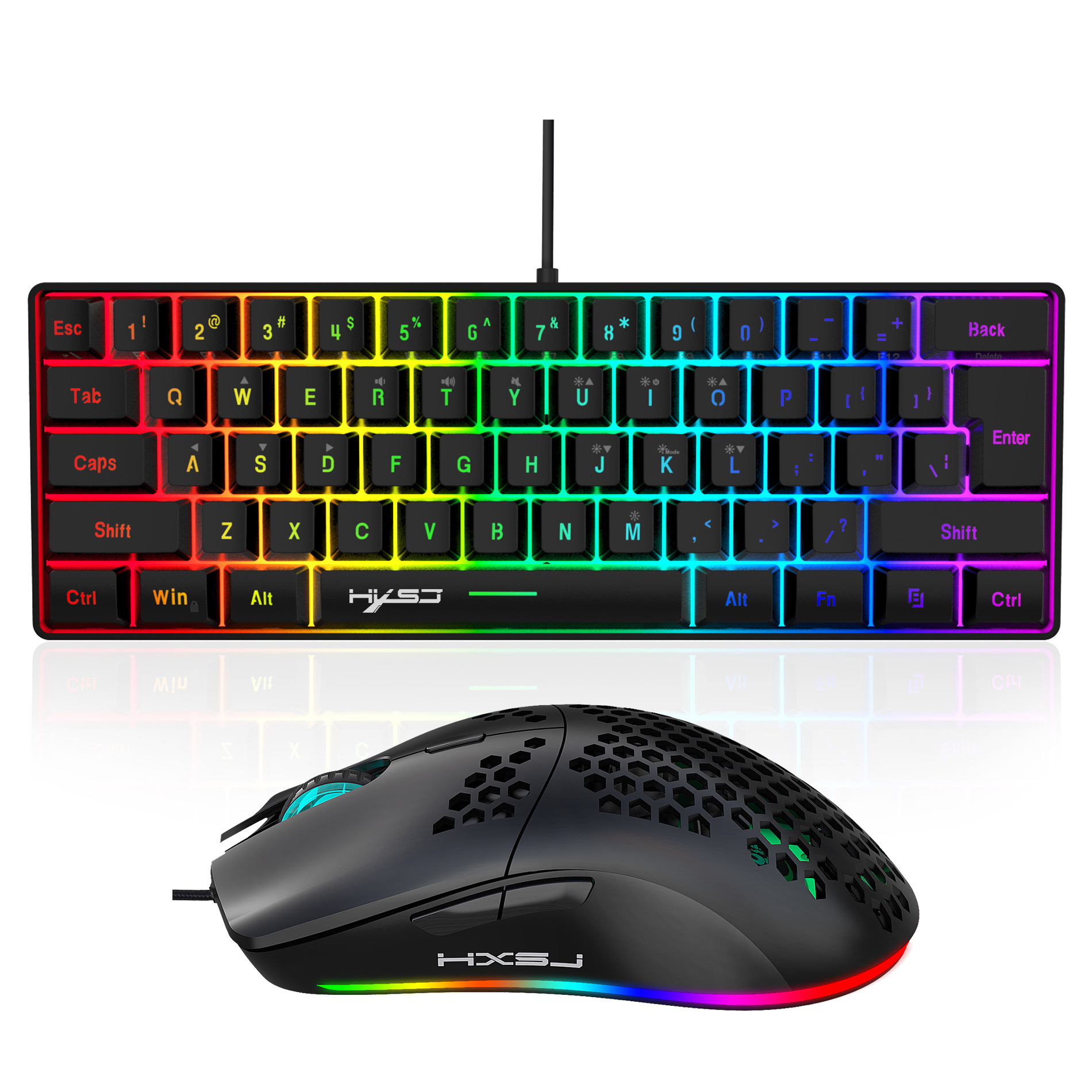 Hot selling HXSJ 61 keys V700  – Gaming Accessories Combo recenzja i cena