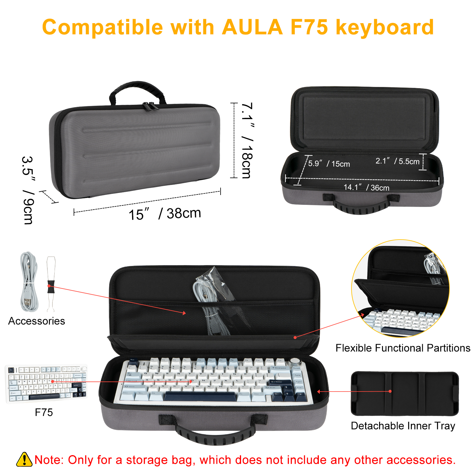 Hard EVA Case for Aula F75 Gam – Gaming Accessories Bag recenzja i cena