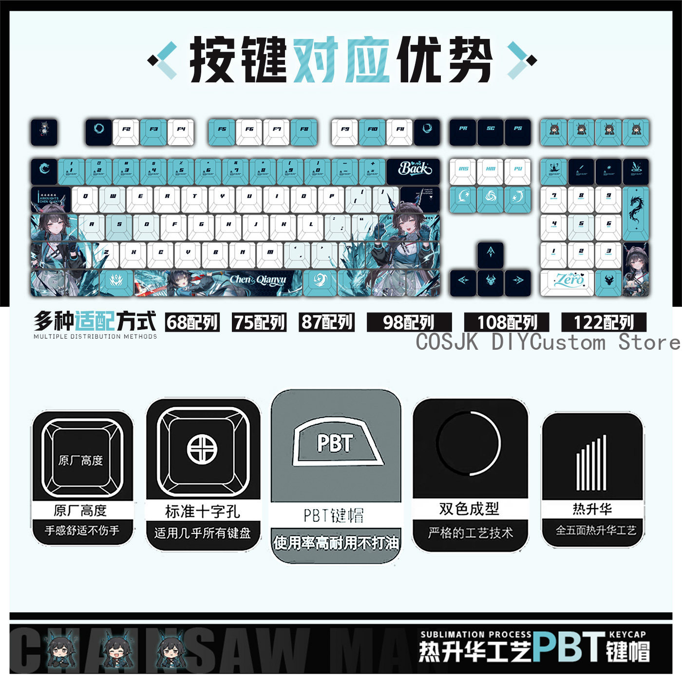 122 Keys Anime Chen Qianyu Ark – Gaming Accessories Gifts recenzja i cena