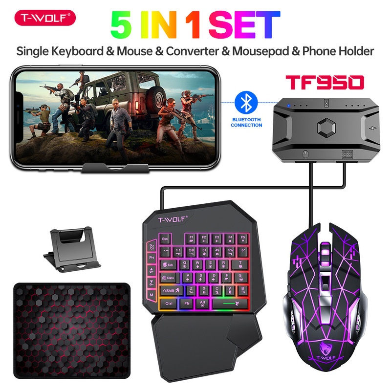 T-Wolf Tf950 5 In 1 One Handed – Gaming Accessories Combo recenzja i cena