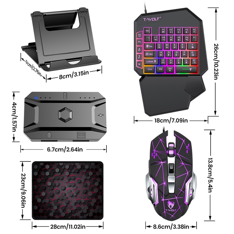 T-Wolf Tf950 5 In 1 One Handed – Gaming Accessories Combo recenzja i cena