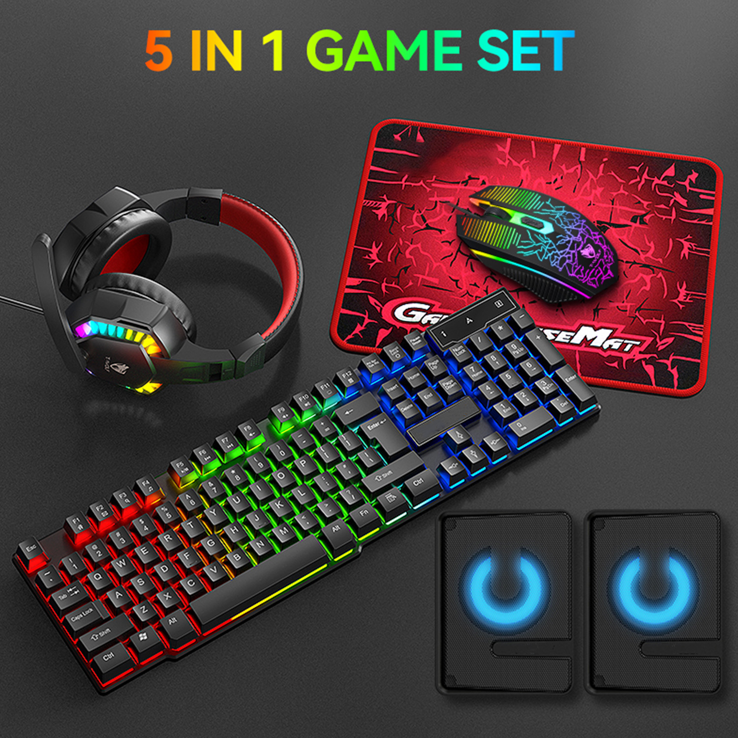 5-in-1 Set Gaming Combo Keyboa – Gaming Accessories Combo recenzja i cena