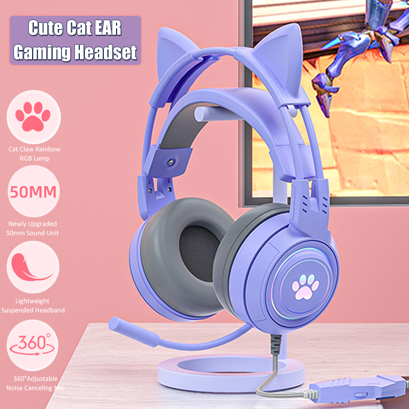 Cute Cat Ear Gaming Headphones – Gaming Accessories Kids recenzja i cena