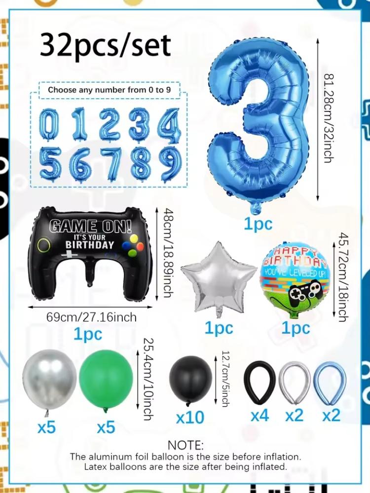 32PCS Game Theme Birthday Numb – Gaming Accessories For Room recenzja i cena