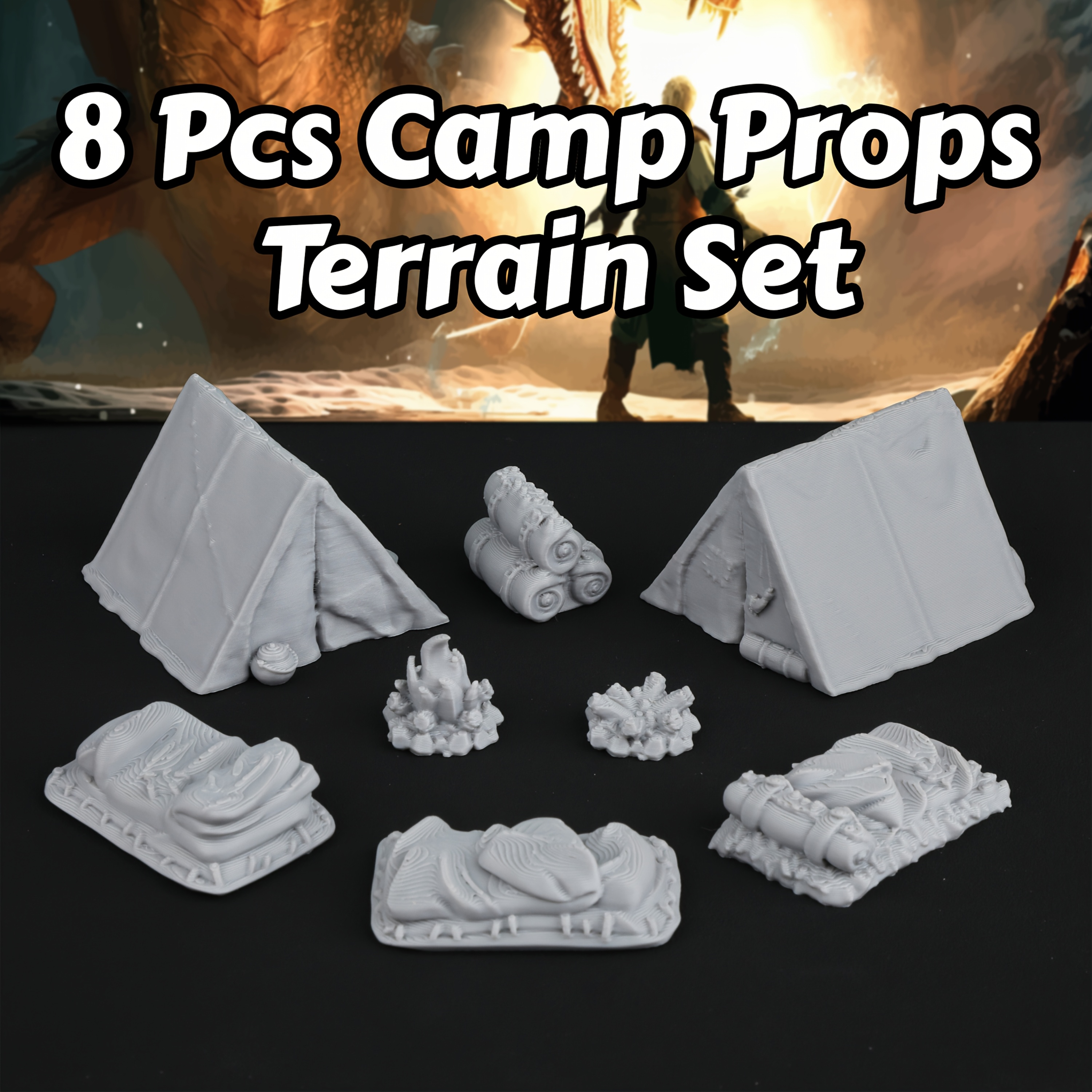 8pcs RPG Adventurer's Camp Min – Gaming Handheld Accessories recenzja i cena