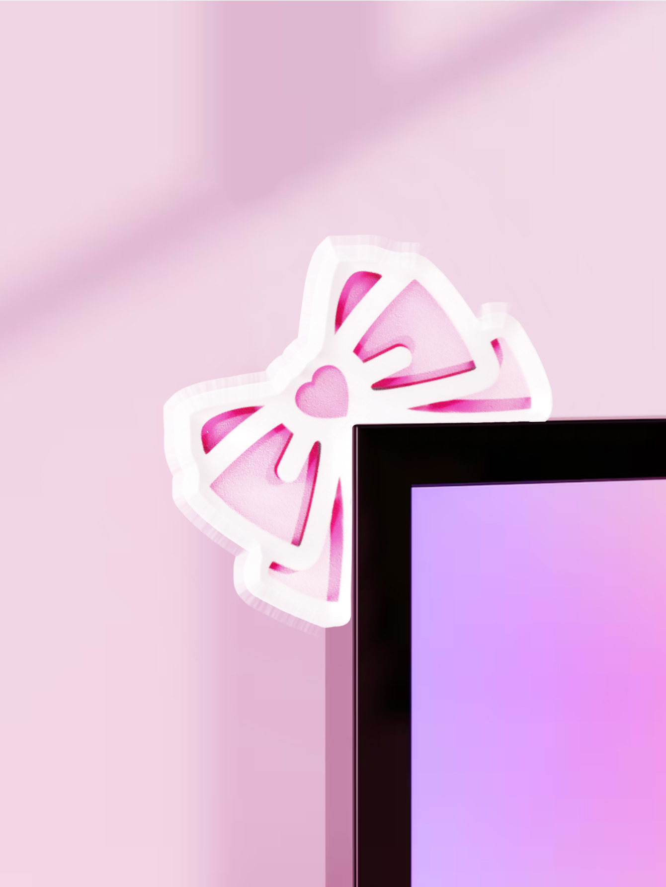 Kawaii Bow Monitor Decor Pink  – Gaming Accessories Kawaii recenzja i cena