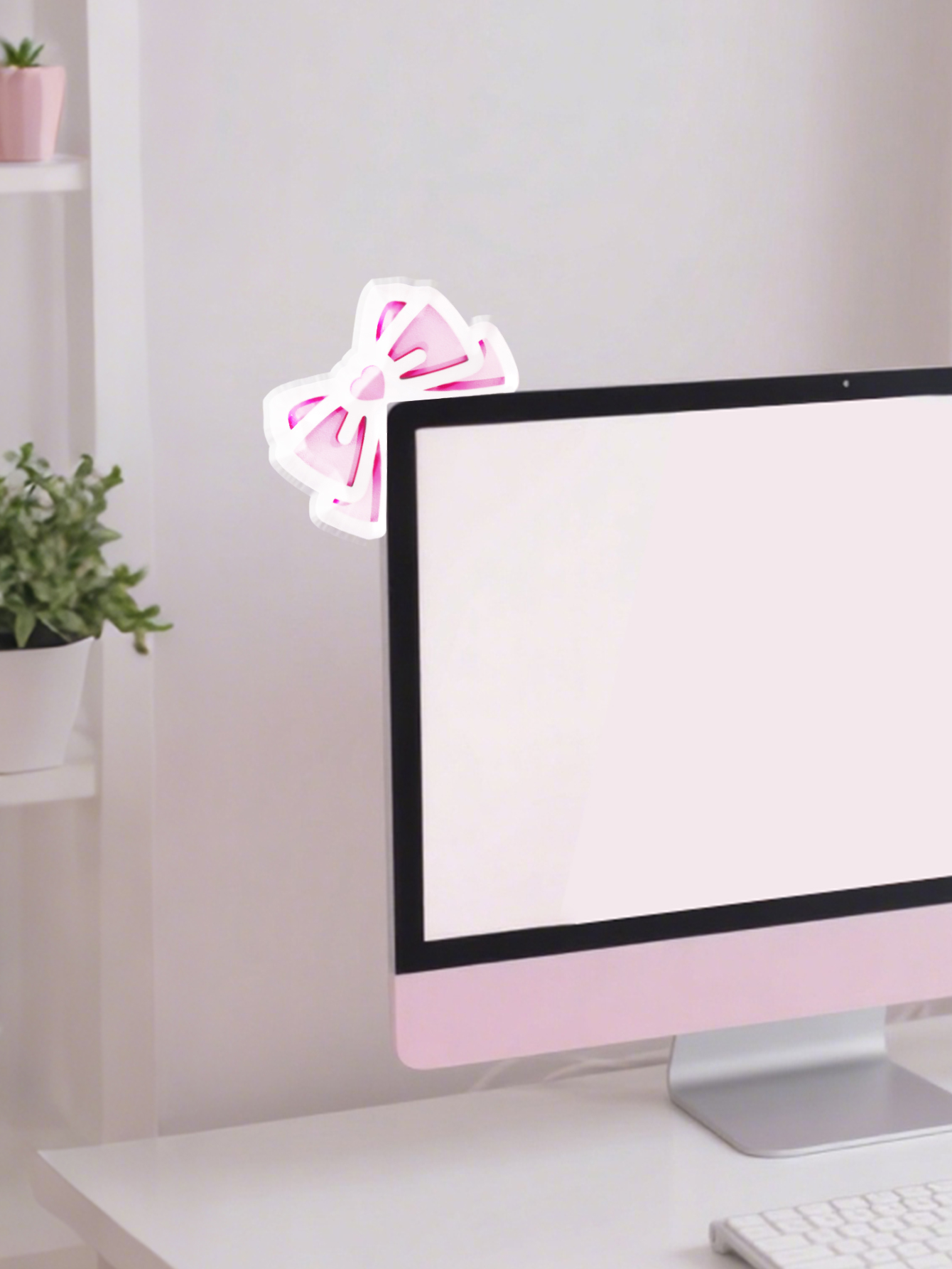 Kawaii Bow Monitor Decor Pink  – Gaming Accessories Kawaii recenzja i cena