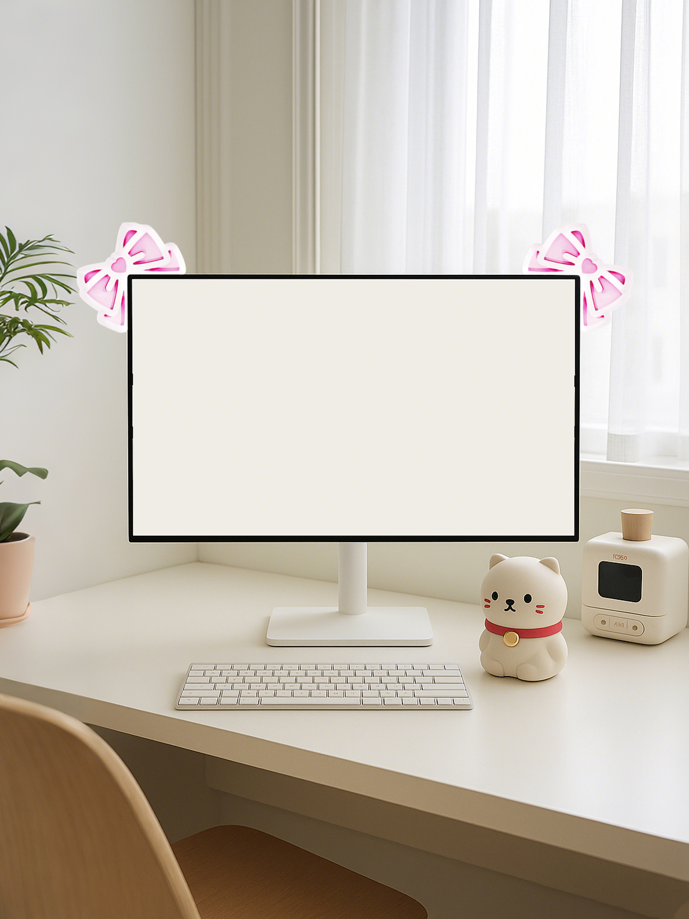 Kawaii Bow Monitor Decor Pink  – Gaming Accessories Kawaii recenzja i cena
